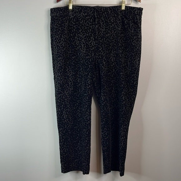 Old Navy Pixie High Rise Flocked Black Leopard Pants Ankle Secret Slim Pocket 18 - Picture 11 of 11